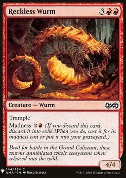 Reckless Wurm - Mystery Booster (Common) [MYS-144]