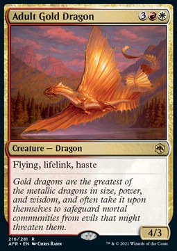 Adult Gold Dragon - Adventures in the Forgotten Realms (Rare) [AFR-216]