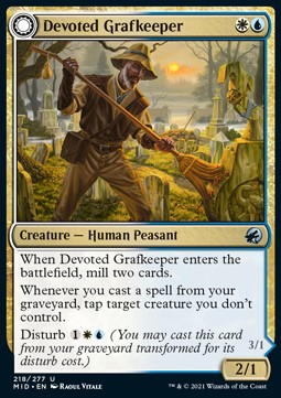 Devoted Grafkeeper // Departed Soulkeeper - Innistrad: Midnight Hunt (Uncommon) [MID-218]