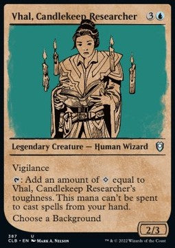 Vhal, Candlekeep Researcher (V.2) - Commander Legends: Battle for Baldur's Gate: Extras (Uncommon) [XCLB-387]