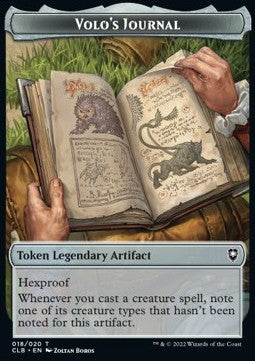 Volo's Journal Token - Commander Legends: Battle for Baldur's Gate: Extras (Token) [XCLB-T18]