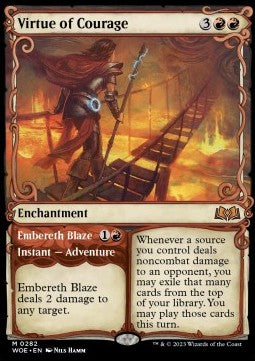 Virtue of Courage // Embereth Blaze - Wilds of Eldraine: Extras (Mythic) [XWOE-282]
