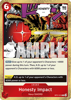 Honesty Impact (OP11-018) (V.1) - A Fist of Divine Speed (Rare) [OP11-018]