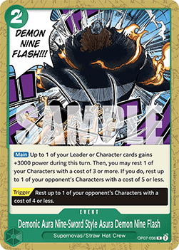 Demonic Aura Nine-Sword Style Asura Demon Nine Flash (OP07-036) - Starter Deck: Green Jewelry Bonney (Rare) [ST-24-OP07-036]