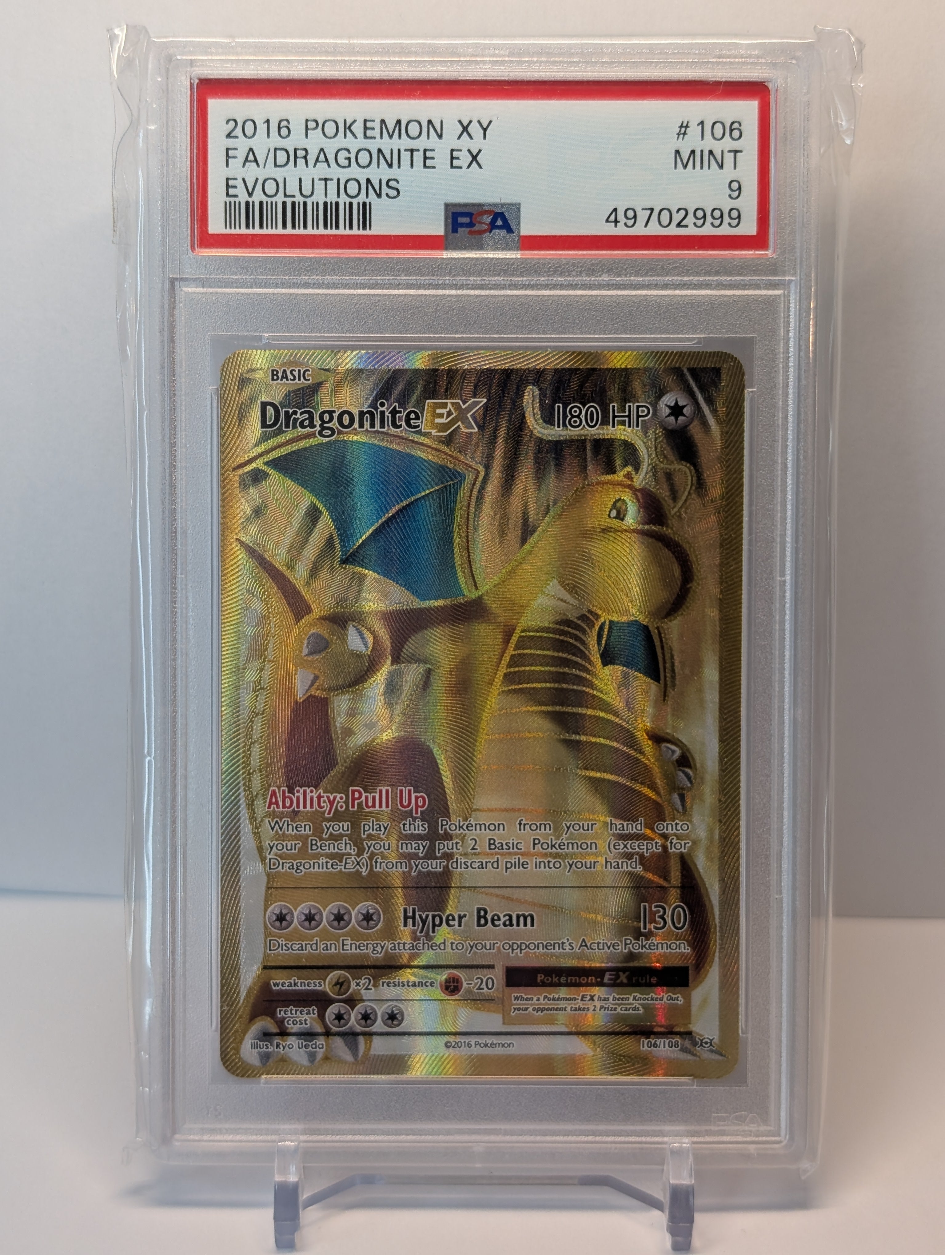PSA 9 - Dragonite EX - 106/108 - Evolutions