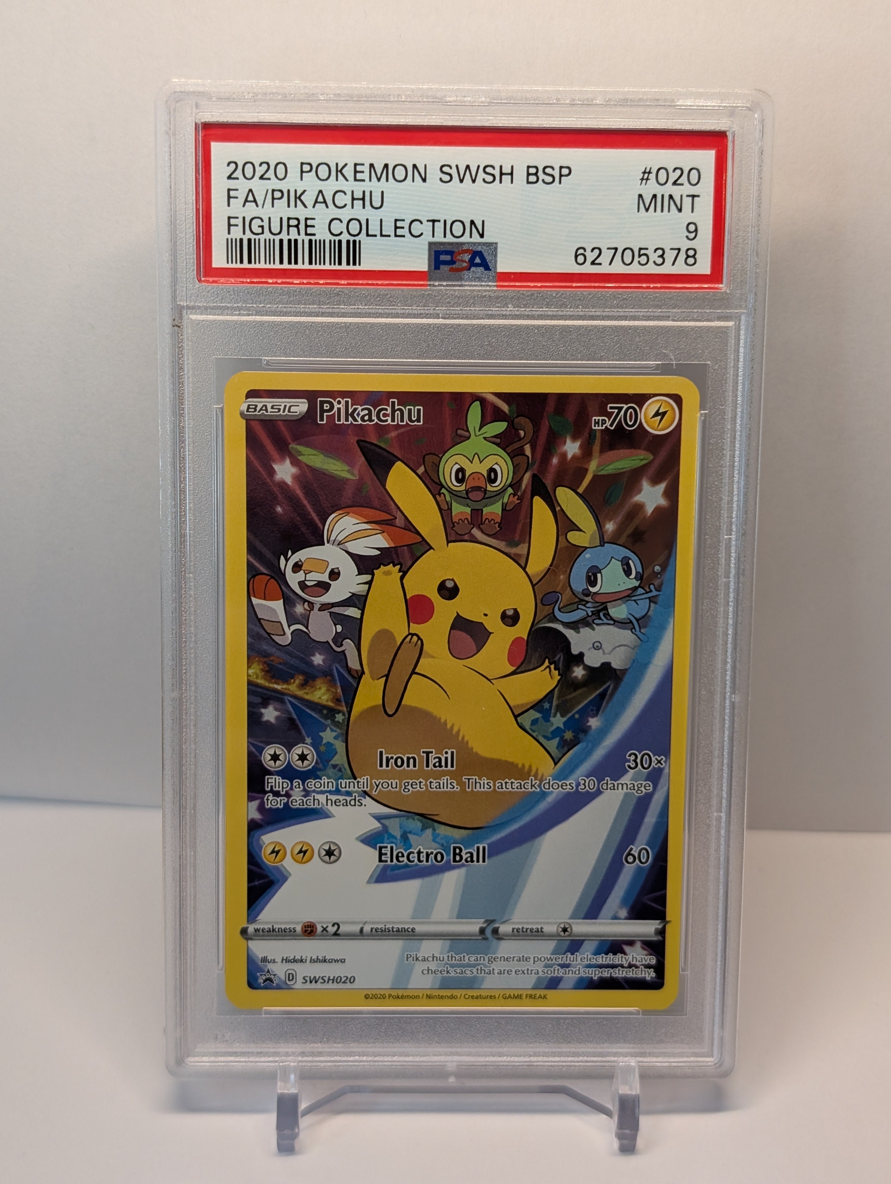 PSA 9 - Pikachu - SWSH020 - Sword and Shield Promos