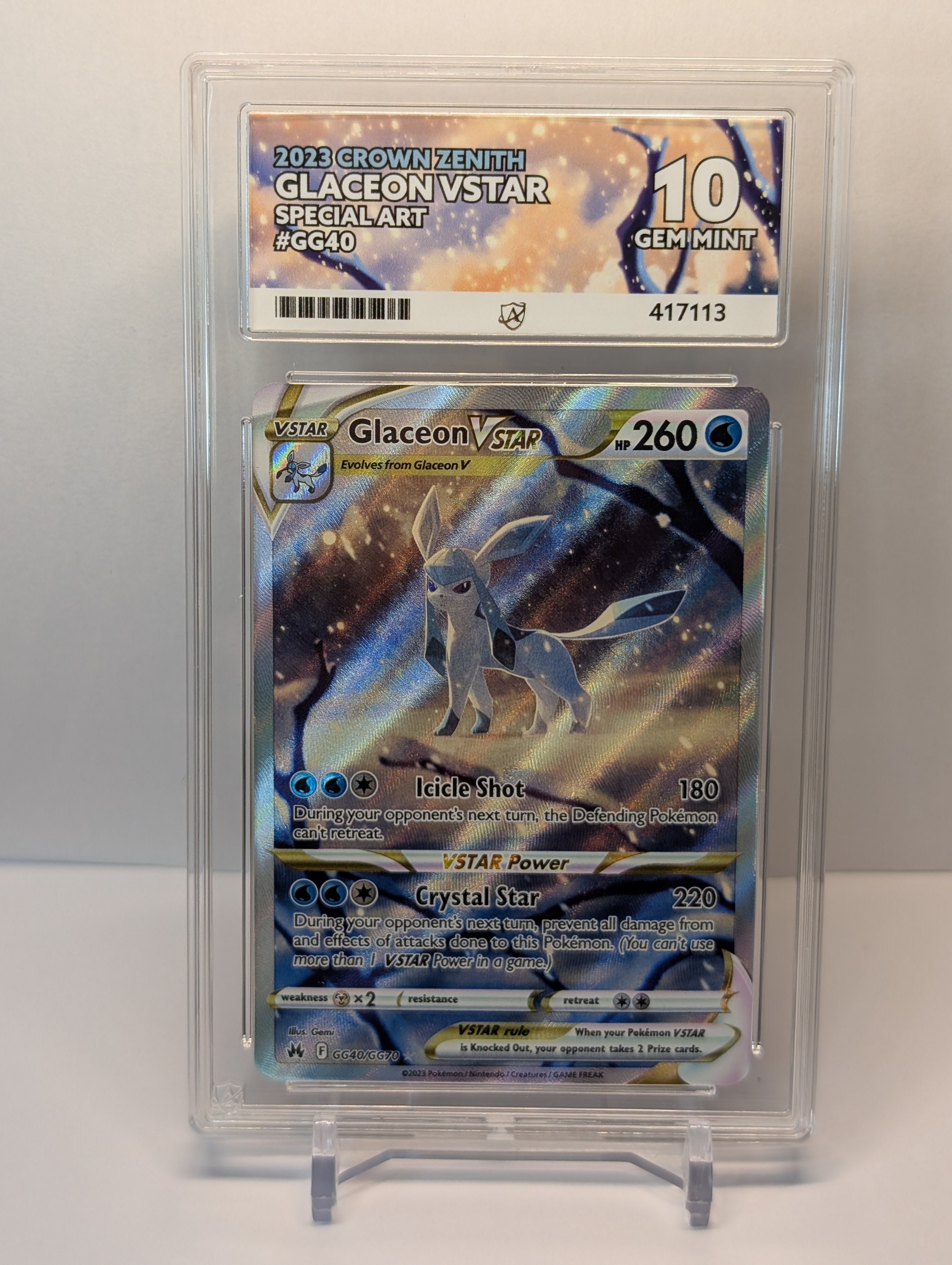 ACE 10 - Glaceon Vstar - GG40/GG70 - Crown Zenith