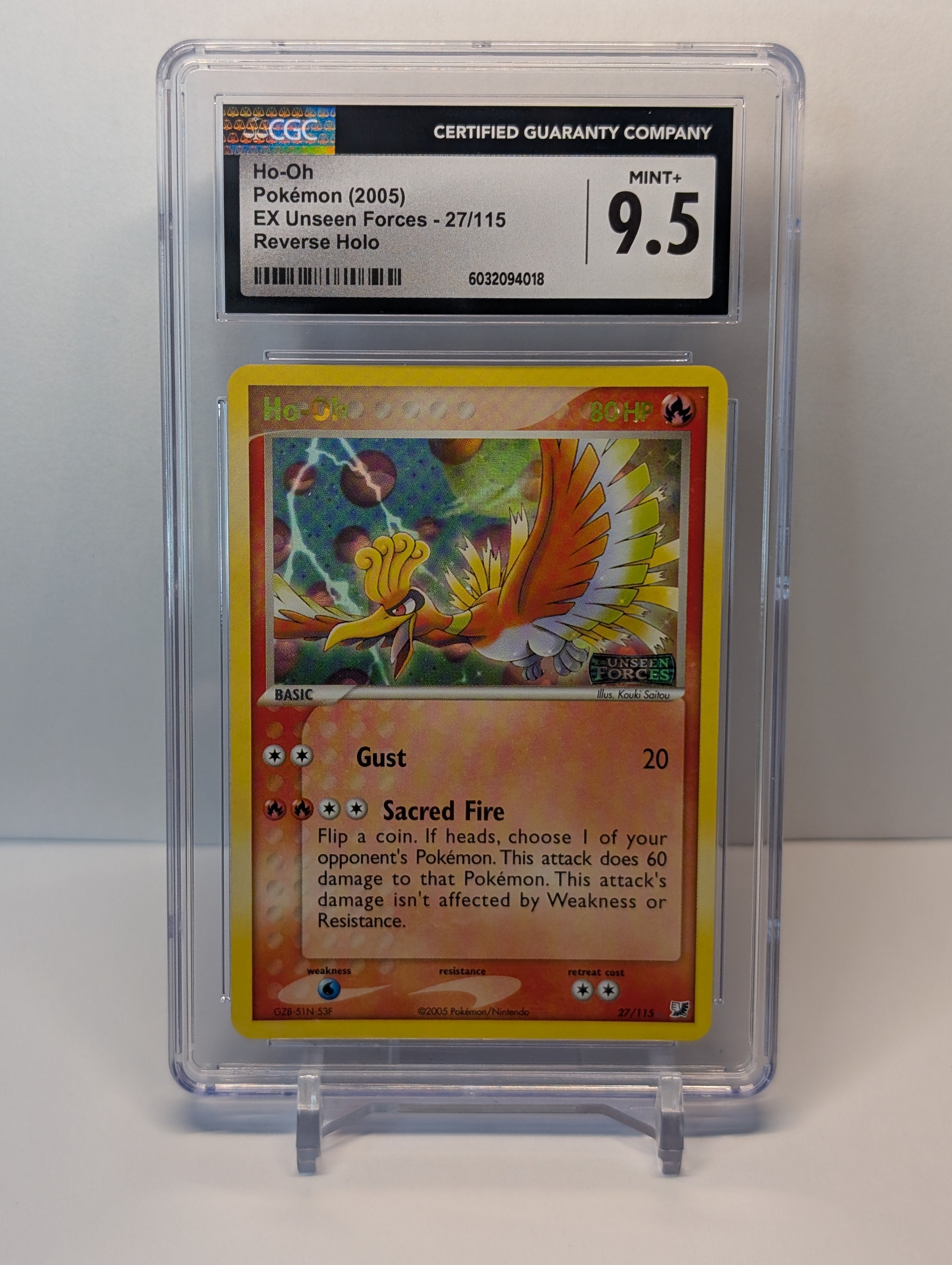 CGC 9.5 - Ho-Oh - 027/115 - EX Unseen Forces (Reverse Holo Stamped)