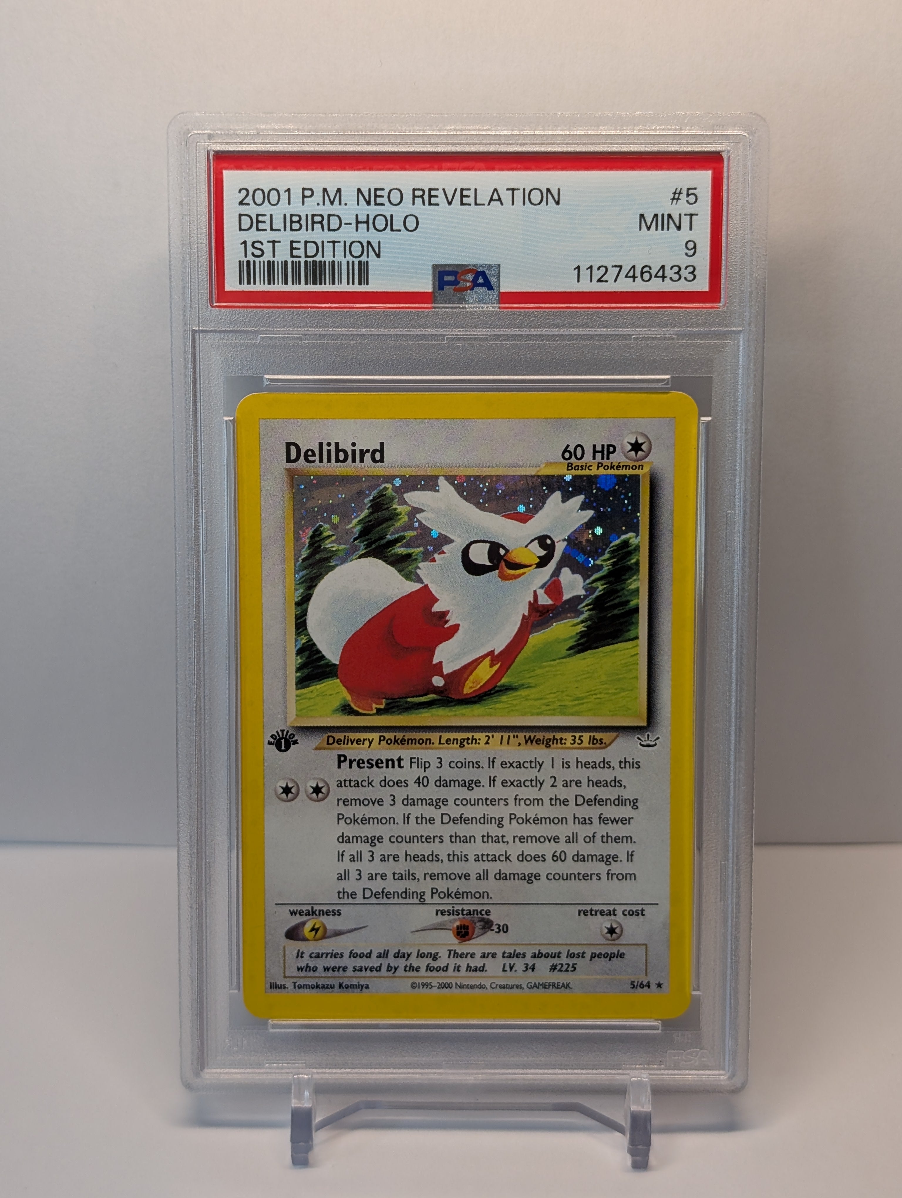 PSA 9 - Delibird - 5/64 - Neo Revelation (1st Edition)