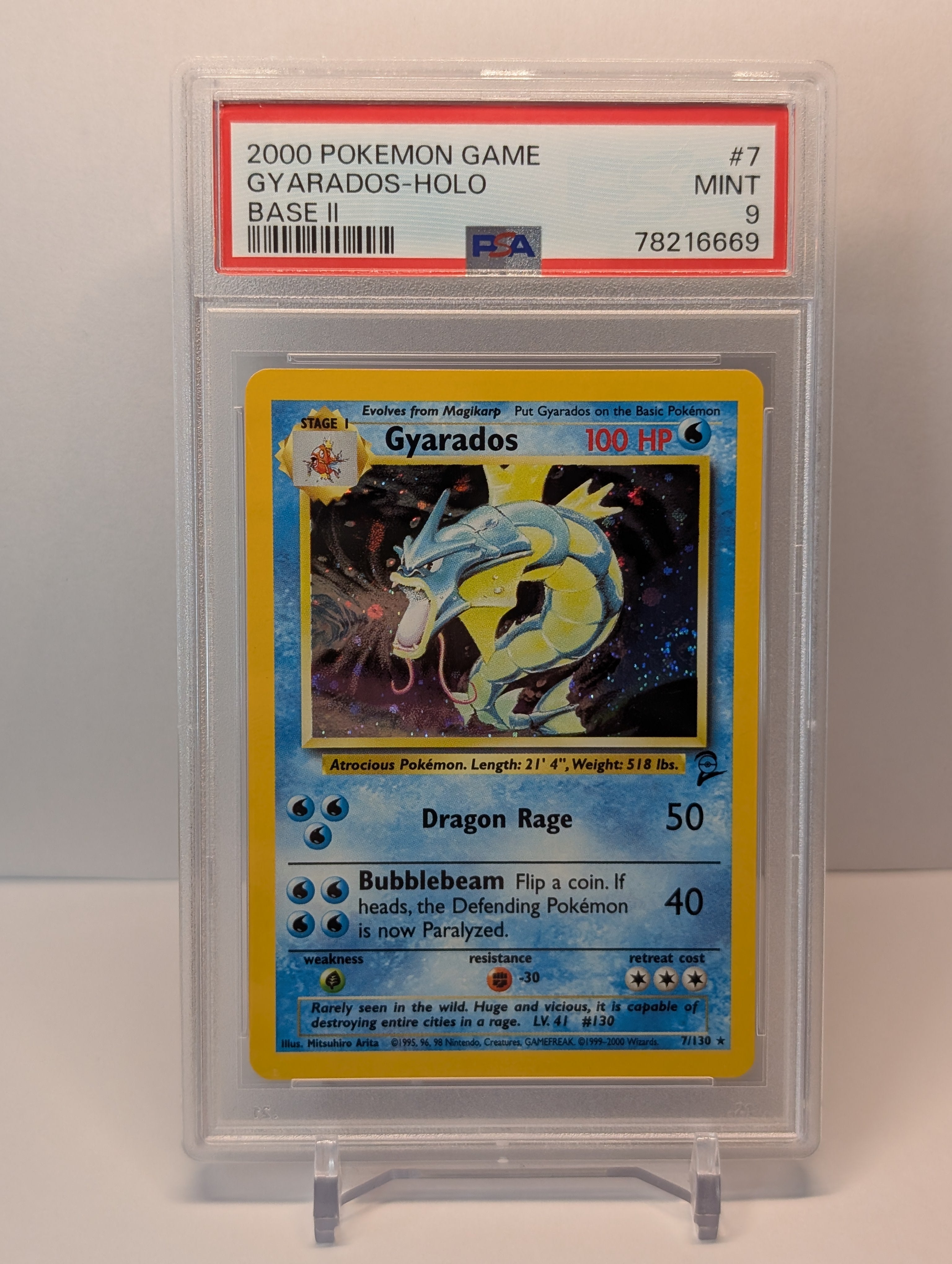 PSA 9 - Gyarados - 7/130 - Base Set 2