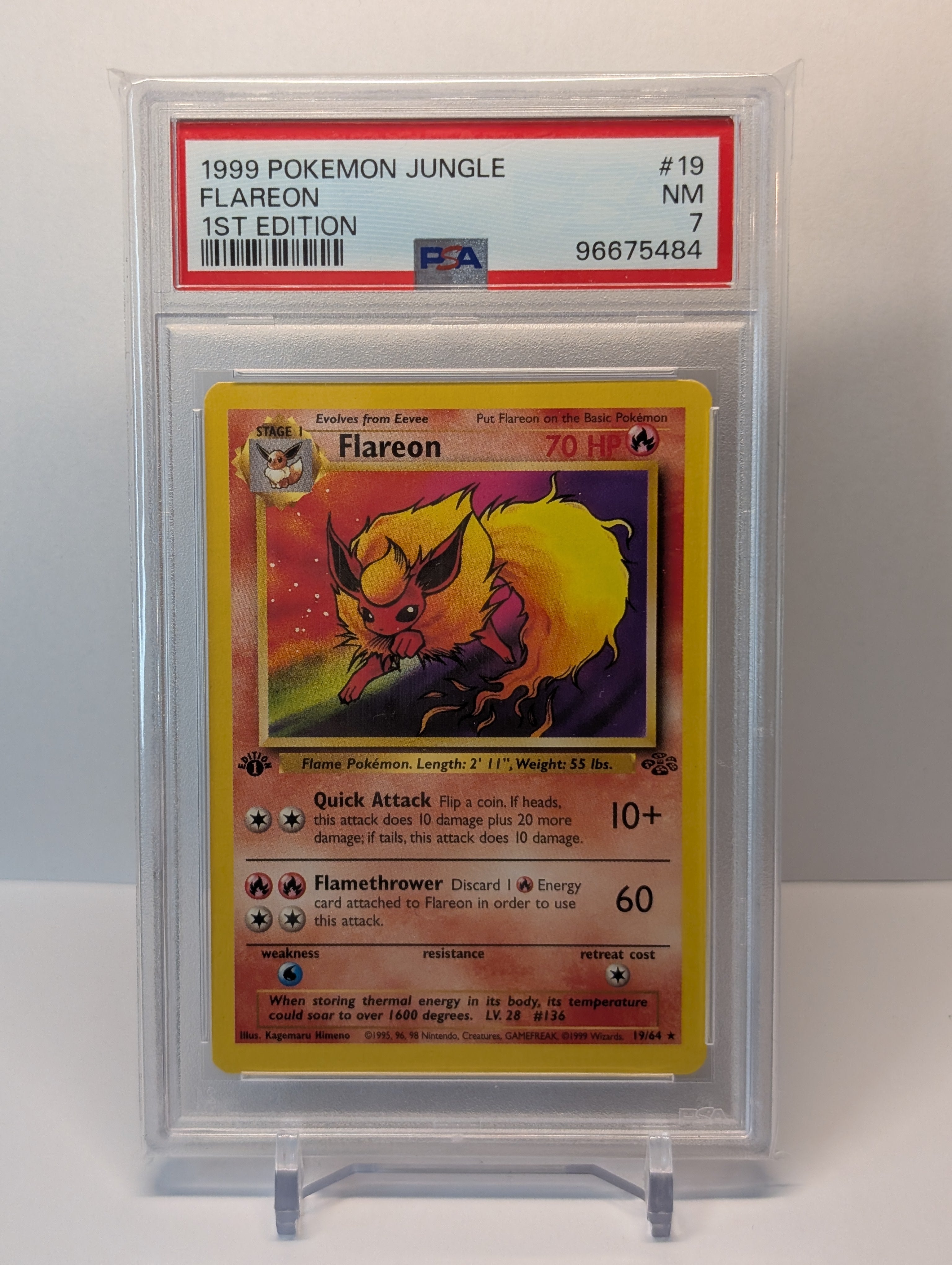 PSA 7 - Flareon - 19/64 - Jungle (1st Edition)