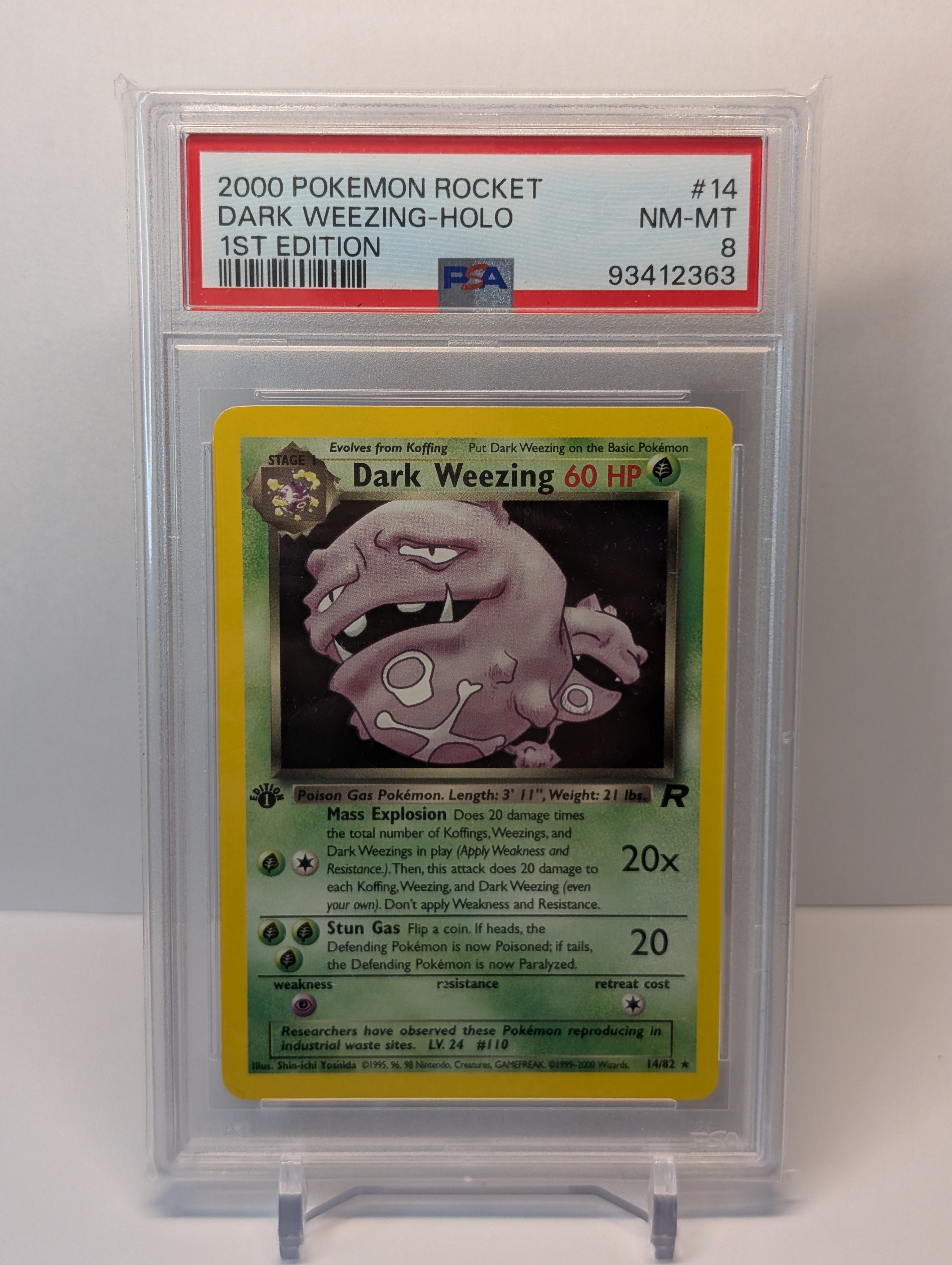 PSA 8 - Dark Weezing - 14/82 - Team Rocket (1st Edition)