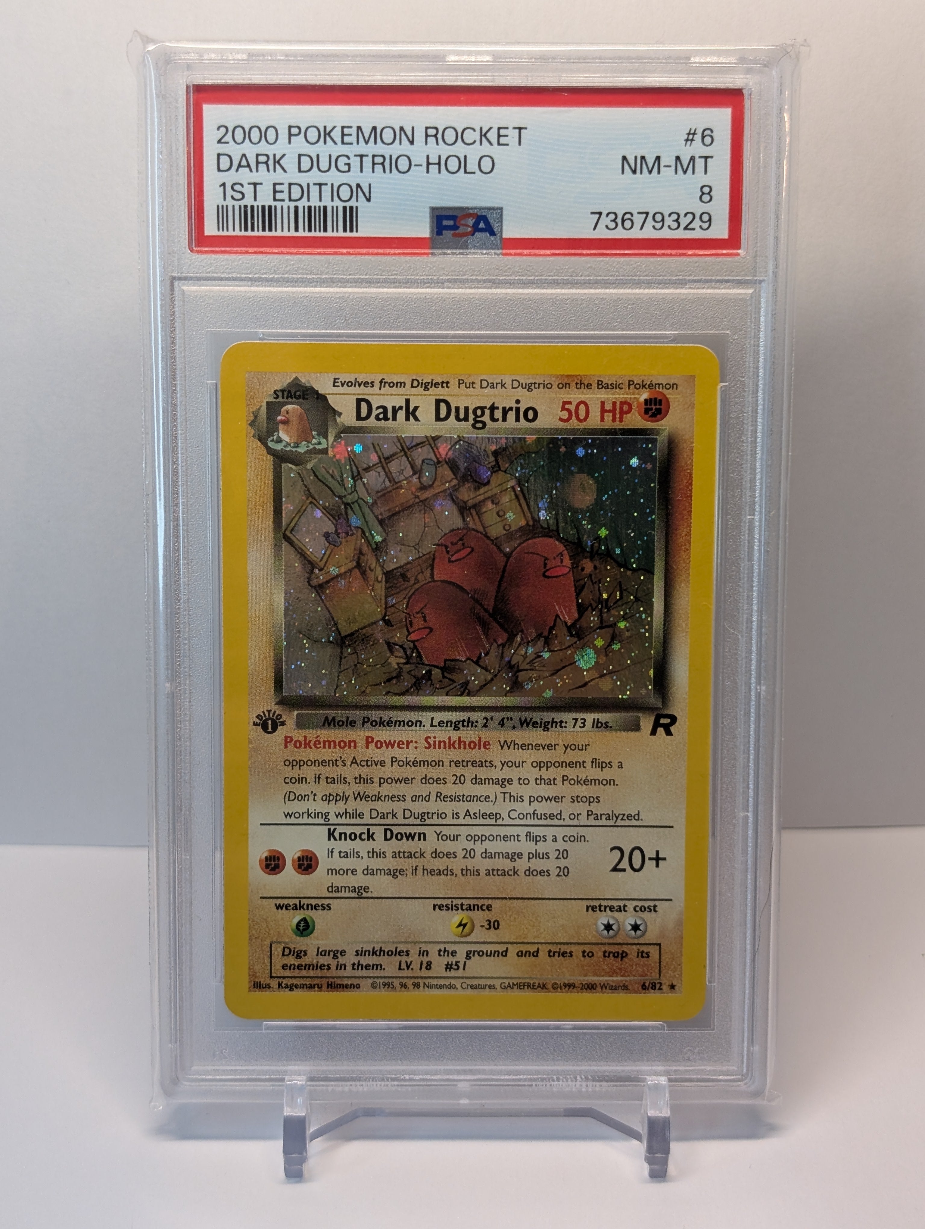 PSA 8 - Dark Dugtrio - 6/82 - Team Rocket (1st Edition)