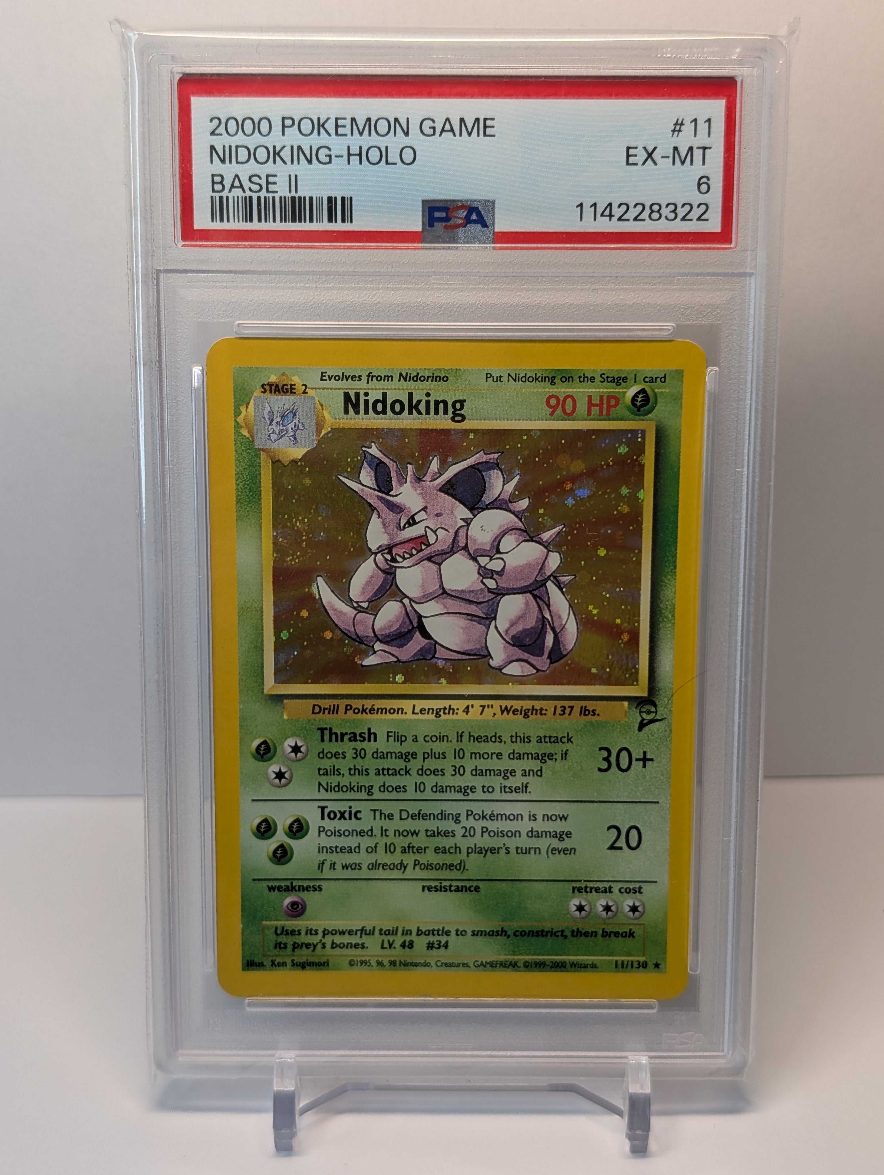 PSA 6 - Nidoking - 11/130 - Base Set 2