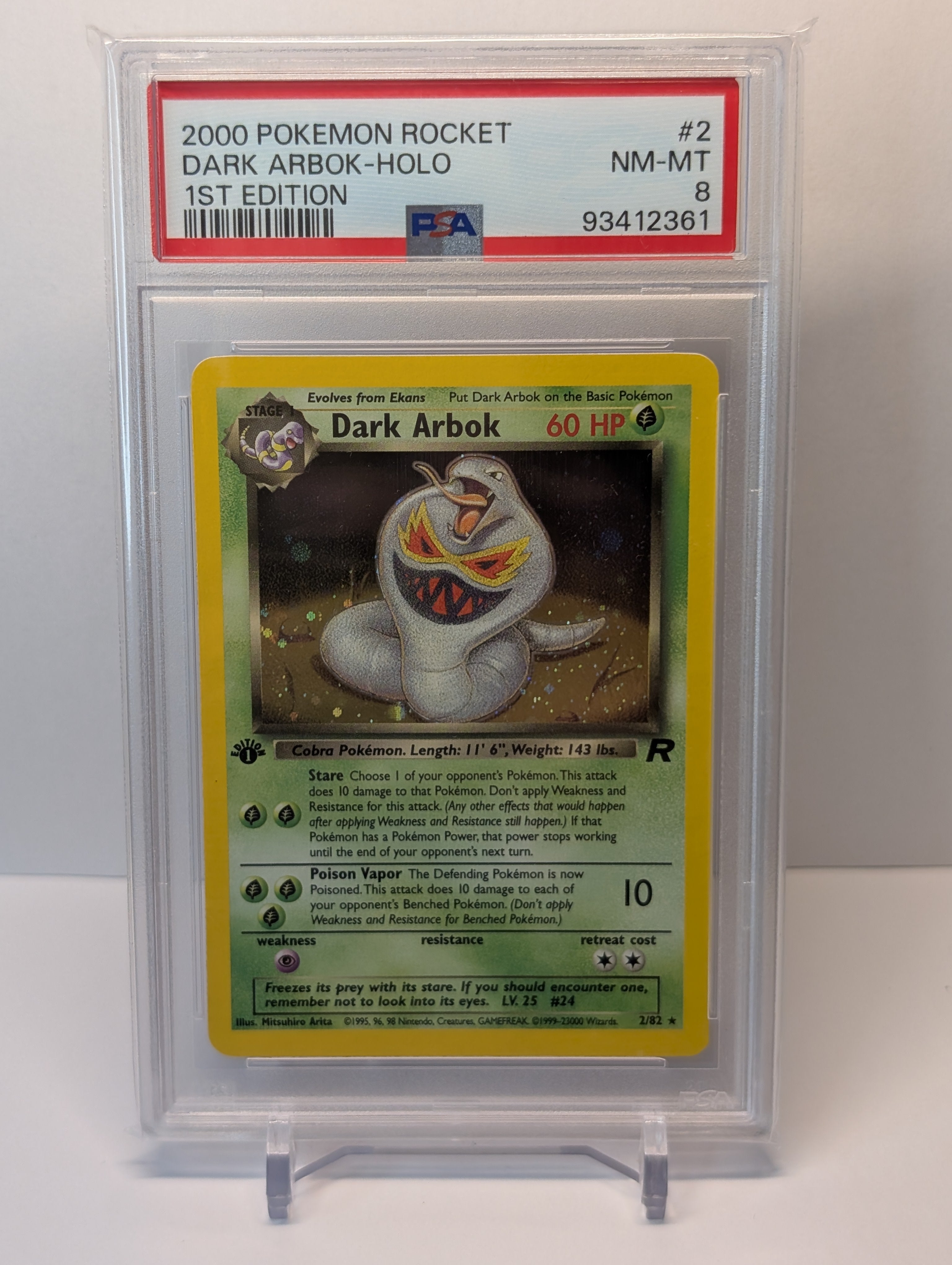 PSA 8 - Dark Arbok - 2/82 - Team Rocket (1st Edition)