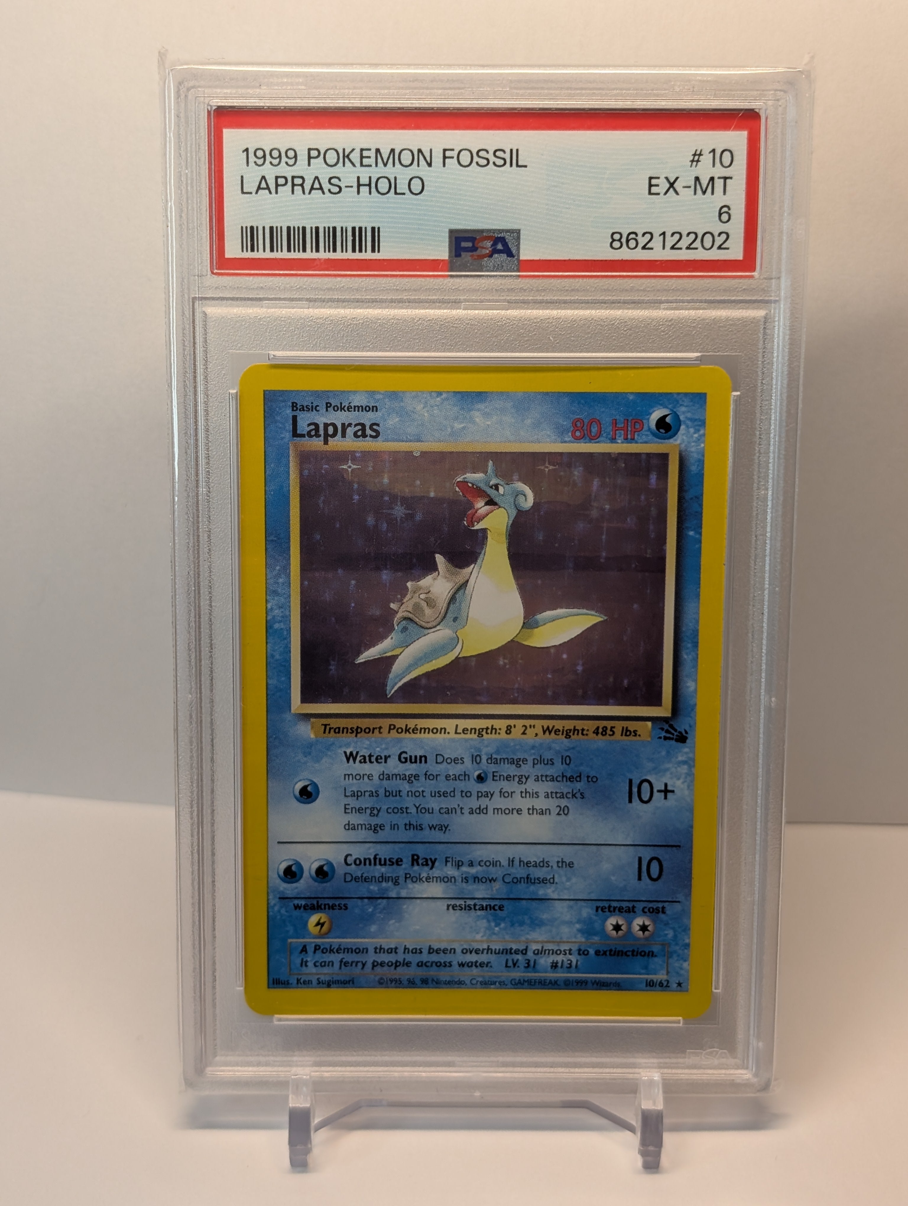 PSA 6 - Lapras - 10/62 - Fossil